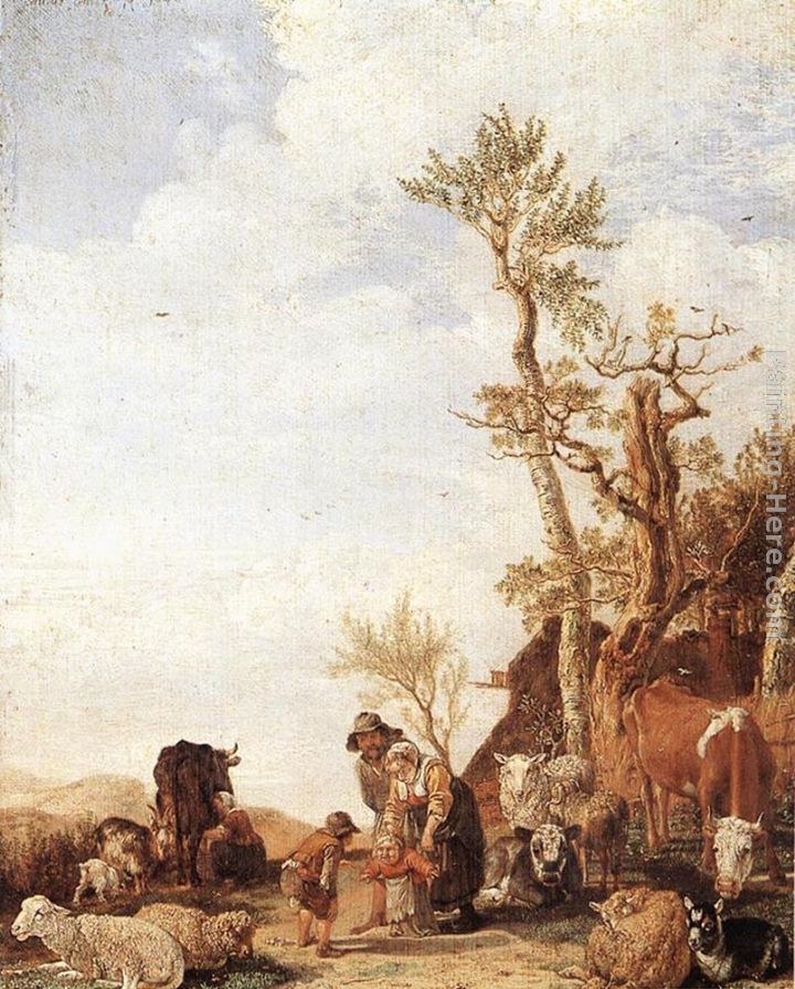 Paulus Potter Peasant Family with Animals